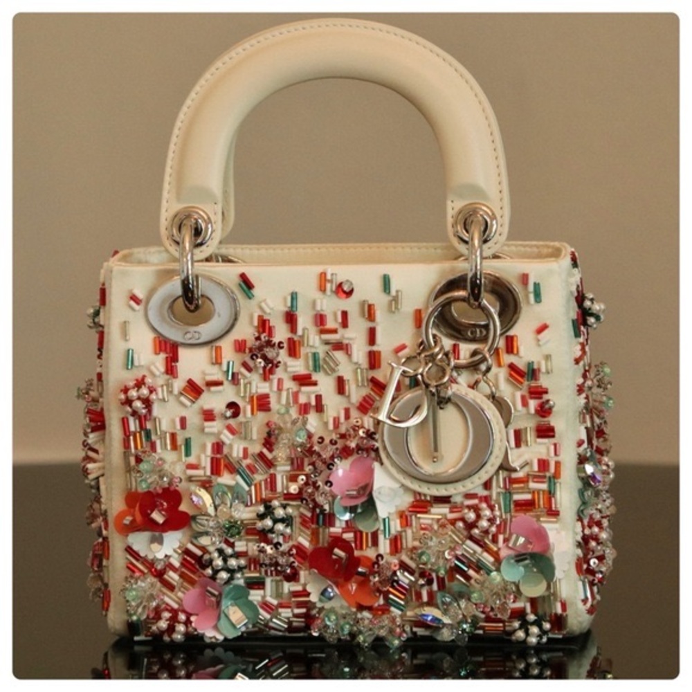 Christian Dior Embellished Satin Mini Lady Dior